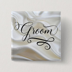 Badge Carré 5 Cm Bouton Mariage-Carré