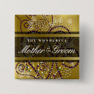 Badge Carré 5 Cm Bouton Mariage de la mère du groupe Boho Spirales