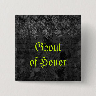Badge Carré 5 Cm Bouton Mariage Eerie Halloween
