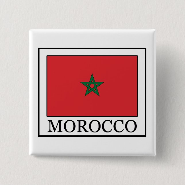Badge Carré 5 Cm Bouton Maroc (Devant)