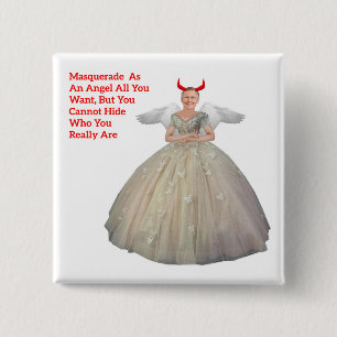Badge Carré 5 Cm Bouton Masquerades Mitch McConnell