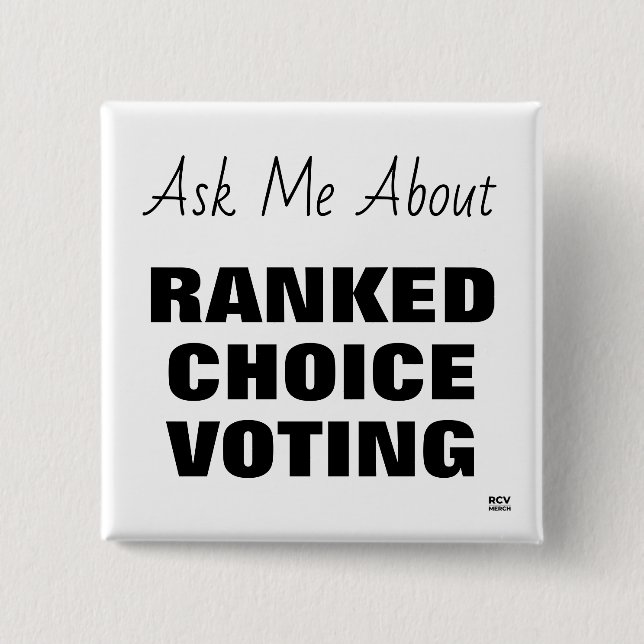 Badge Carré 5 Cm Bouton Me demander à propos de RCV (Devant)