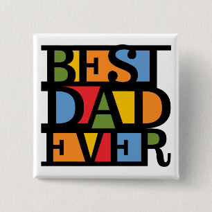 Badge Carré 5 Cm Bouton MEILLEUR DAD EVER