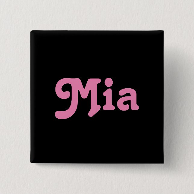 Badge Carré 5 Cm Bouton Mia (Devant)