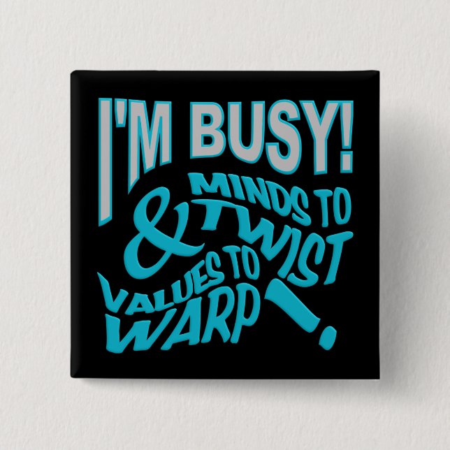 Badge Carré 5 Cm Bouton Minds to Twist (Devant)