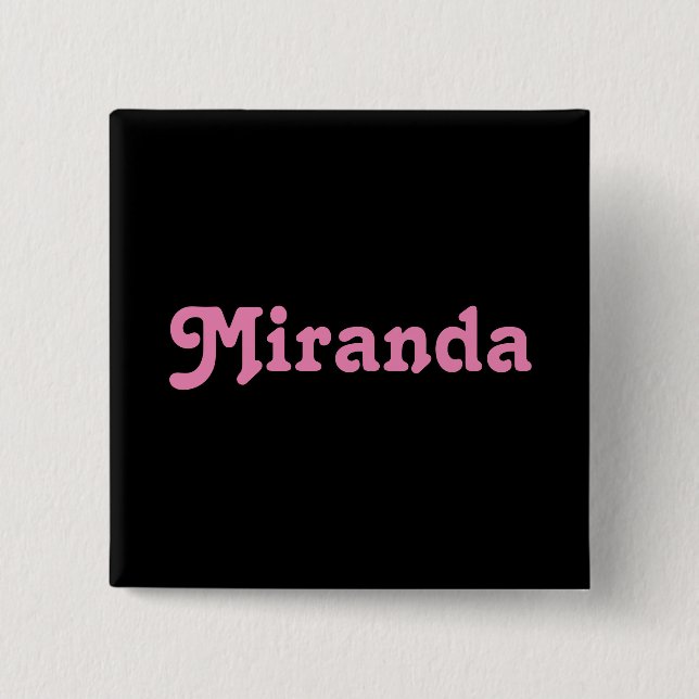Badge Carré 5 Cm Bouton Miranda (Devant)