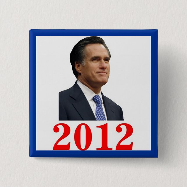 Badge Carré 5 Cm Bouton Mitt Romney 2012 (Devant)