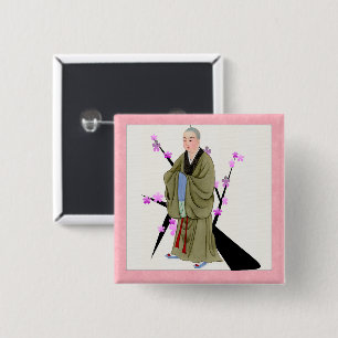 Badge Carré 5 Cm Bouton moine bouddhiste