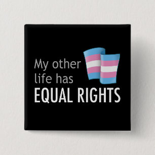 Badge Carré 5 Cm Bouton Mon autre vie Trans foncé