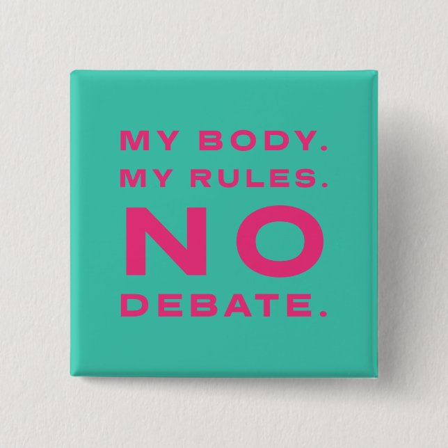 Badge Carré 5 Cm Bouton Mon corps (Devant)