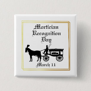 Badge Carré 5 Cm Bouton morticien du coeur du chariot