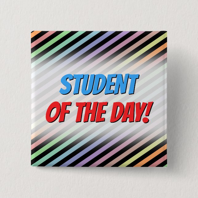 Badge Carré 5 Cm Bouton Motif Lignes couleur noir et pastel (Devant)