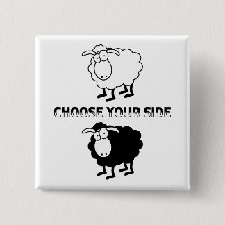 Badge Carré 5 Cm Bouton Motivational Bouton noir et blanc
