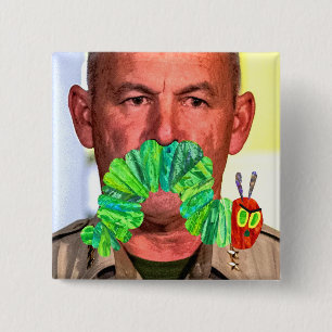 Badge Carré 5 Cm Bouton Moustache en colère