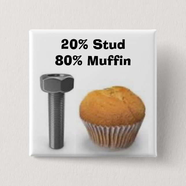 Badge Carré 5 Cm Bouton Muffin Stud (Devant)