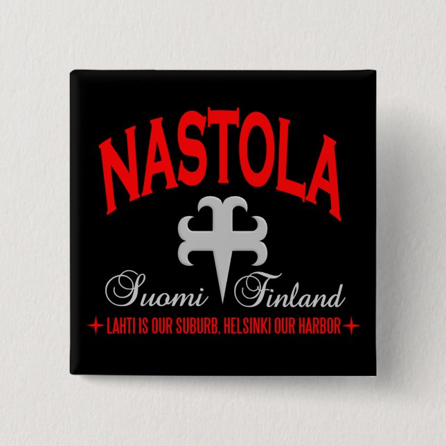 Badge Carré 5 Cm Bouton Nastola (Devant)