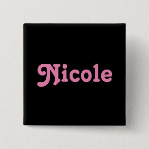 Badge Carré 5 Cm Bouton Nicole