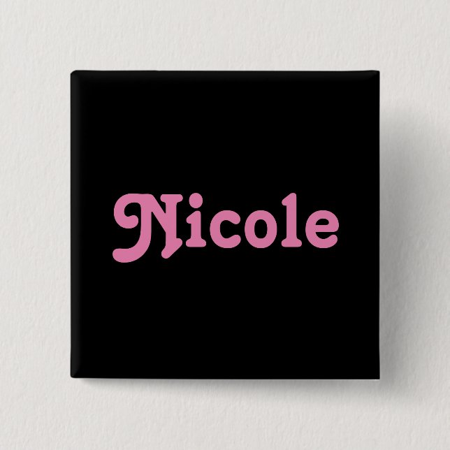 Badge Carré 5 Cm Bouton Nicole (Devant)