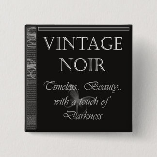 Badge Carré 5 Cm Bouton Noir vintage