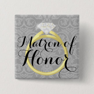 Badge Carré 5 Cm Bouton nuptiale de noce d'anneau de dame de
