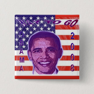 Badge Carré 5 Cm Bouton OBAMA 2008