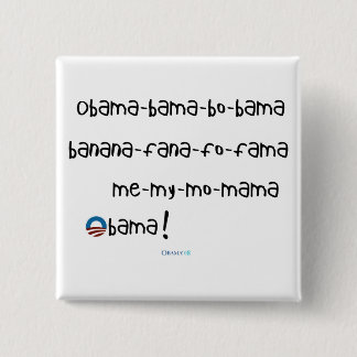Badge Carré 5 Cm bouton Obama-bama-BO-bama
