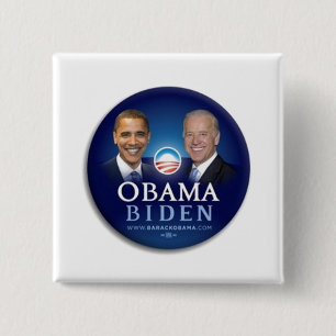 Badge Carré 5 Cm Bouton ObamaBiden 2