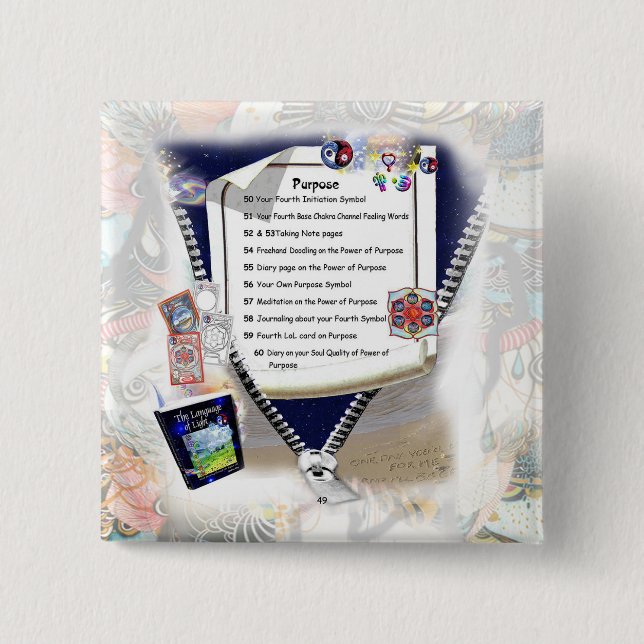 Badge Carré 5 Cm Bouton Objectif (Devant)