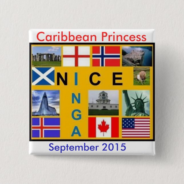 Badge Carré 5 Cm Bouton officiel de groupe (Devant)