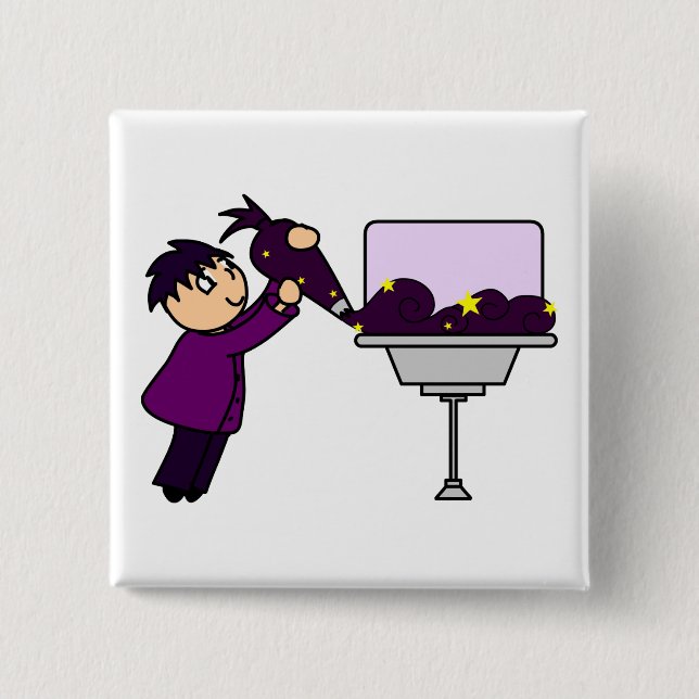 Badge Carré 5 Cm Bouton ON de logo (Devant)