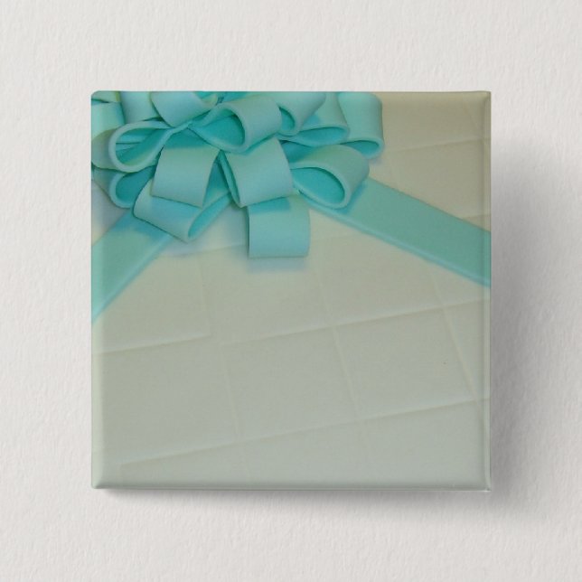 Badge Carré 5 Cm Bouton ON factice de gâteau (Devant)