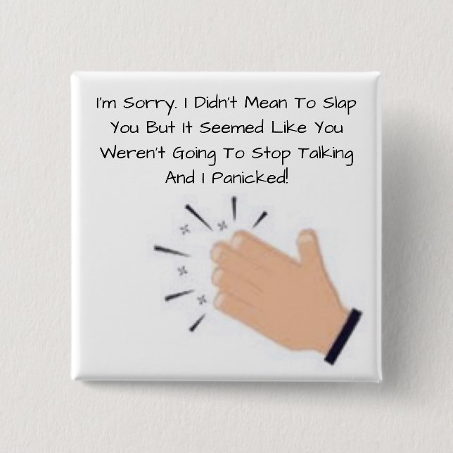 Badge Carré 5 Cm Bouton Panique (Devant)