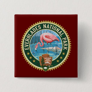 Badge Carré 5 Cm Bouton Parc national des Everglades