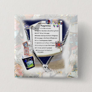 Badge Carré 5 Cm Bouton Pardon