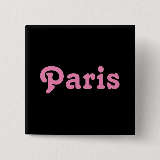 Badge Carré 5 Cm Bouton Paris (Devant)