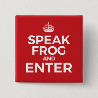 Badge Carré 5 Cm Bouton Parler Frog & Enter