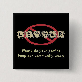 Badge Carré 5 Cm Bouton Pas De Litter