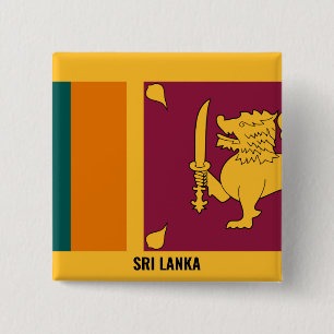 Badge Carré 5 Cm Bouton patriotique du drapeau du Sri Lanka