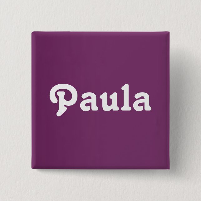 Badge Carré 5 Cm Bouton Paula (Devant)