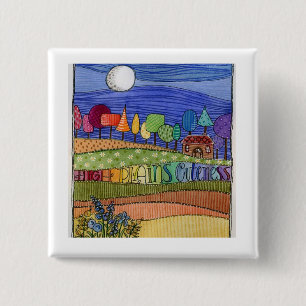 Badge Carré 5 Cm Bouton Paysage