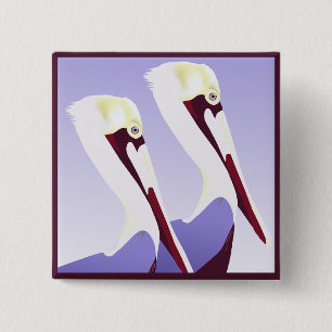 Badge Carré 5 Cm Bouton Pelicans