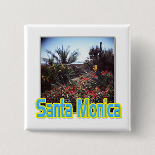 Badge Carré 5 Cm Bouton "Père Noël Monica Garden"