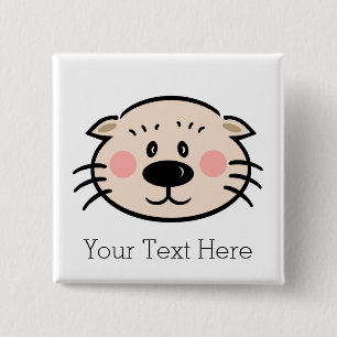 Badge Carré 5 Cm Bouton personnalisable d'Ollie