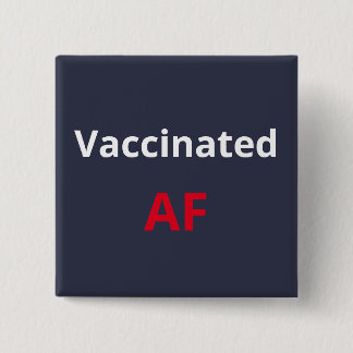 Badge Carré 5 Cm Bouton personnalisé AF vacciné