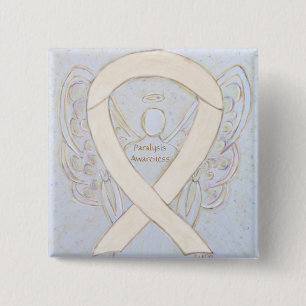 Badge Carré 5 Cm Bouton personnalisé Angel du ruban de sensibilisat