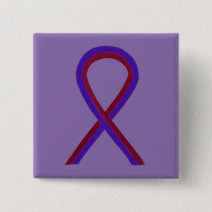 Badge Carré 5 Cm Bouton personnalisé de sensibilisation au violet e