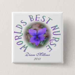 Badge Carré 5 Cm Bouton personnalisé la meilleure par infirmière