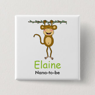 Badge Carré 5 Cm Bouton personnalisé par singe accrochant de SINGE