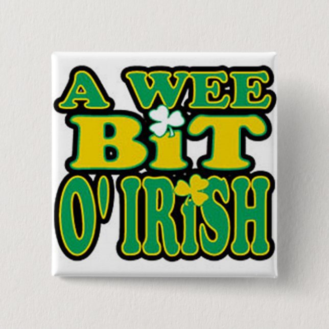Badge Carré 5 Cm Bouton petit d'O'Irish de peu (Devant)