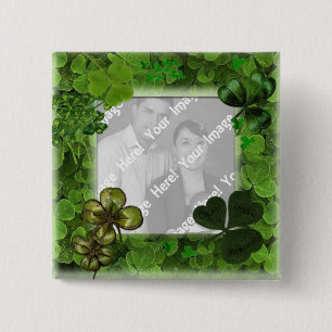 Badge Carré 5 Cm Bouton photo de la Saint Patrick